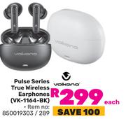 Volkano Pulse Series True Wireless Earphones VK-1164-BK-Each