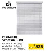 Designhouse Fauxwood Venetian Blind (Grey) 600mm x 1m