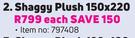 Shaggy Plush 150 x 220-Each