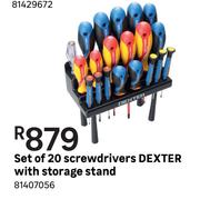 Dexter Set Of 20 Screwdrivers With Storage Stand 81407056