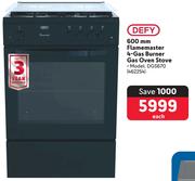 Defy 600mm Flame Master 4 Gas Burner Gas Oven Stove DGS 670