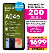 Samsung Galaxy A04e Smartphone-On Red Flexi 200