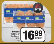 Spar Freshline Hot Dog Or Hamburger Rolls-6s Per Pack