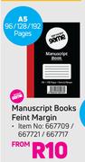 Game Manuscript Books Feint Margin A5 (96/128/192 Pages)
