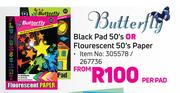 Butterfly Black Pad 50's Or Flourescent 50's Paper-Per Pad