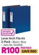 Simple Choice Lever Arch File A4 2 Pack-Per Pack