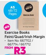 Game Exercise Books Feint/Quad/Irish Margin A5 (48/72 Pages)