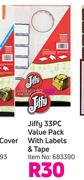 Jiffy 33PC Value Pack With Labels & Tape