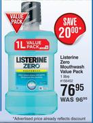 Listerine Zero Mouthwash Value Pack-1L
