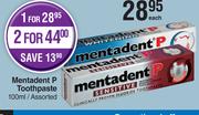 Mentadent P Toothpaste Assorted-100ml