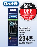 Oral-B Cross Action Powerbrush Heads 4 Pack-Per Pack