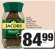 Jacobs Kronung Instant Coffee Jar 200g Or Doy Pack 230g (Selected Excl. Decaf)-Each