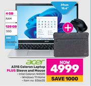 Acer A315 Celeron Laptop Plus Sleeve & Mouse