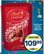 Lindt Lindor Truffles Assorted-200g Each