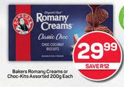 Bakers Romany Creams Or Choc Kits Assorted-200g Each