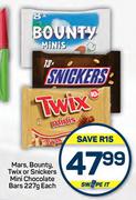 Mars, Bounty, Twix Or Snickers Mini Chocolate Bars-227g Each