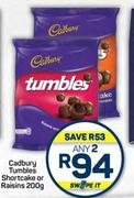 Cadbury Tumbles Shirtcake Or Raisins-Any 2 x 200g