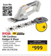 Ryobi 18V Cordless Hadger & Shear XHS-18