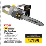 Ryobi 18V Cordless Chain Saw XCS-355PLUS