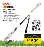 Ryobi 18V Cordless Pole Saw XPCS-18