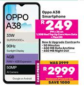 Oppo A38 Smartphone-On 1.3GB Red Top Up Core More Data + Flexi 80