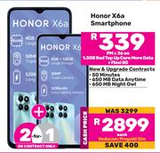 2 x Honor X6a Smartphone-On 1.3GB Red Top Up Core More Data + Flexi 80
