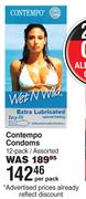 Contempo Condoms 12 Pack Assorted-Per Pack