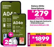 2 x Samsung Galaxy A04e Smartphone-On Red Flexi 150