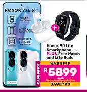 Honor 90 Lite Smartphone Plus Free Watch & Lite Buds-Each