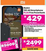 MI Redmi 13C 4G Smartphone Plus Free Powerbank-Each