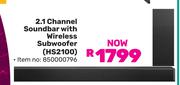Hisense 2.1 Channel Soundbar With Wireless Subwoofer HS2100
