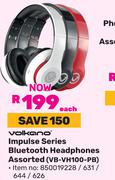 Volkano Impulse Series Bluetooth Headphones Assorted VB-VH100-PB-Each