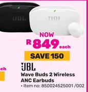 JBL Wave Buds 2 Wireless ANC Earbuds-Each