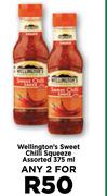 Wellington's Sweet Chilli Squeeze Assorted-For Any 2 x 375ml
