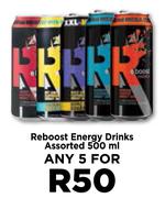 Reboost Energy Drinks Assorted-For 5 x 500ml