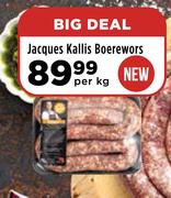 Jacques Kallis Boerewors-Per Kg