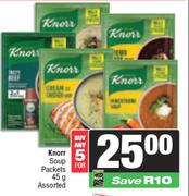 Knorr Soup Packets Assorted-For 5 x 45g