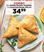 2 x Golden Pockets Assorted, 1 x Coca Cola Range 300ml-Combo