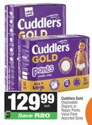 Cuddlers Gold Disposable Diapers Or Nappy Pants Value Pack Assorted Sizes
