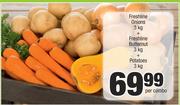 Freshline Onions 3Kg+Freshline Butternut 3Kg+Potatoes 3Kg-Per Combo