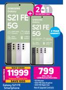 2 x Samsung Galaxy S21 FE 5G Smartphone-On 1.2GB Red Core More Data