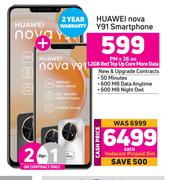 2 x Huawei Nova Y91 Smartphone-On 1.2GB Red Top Up Core More Data
