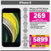 Apple iPhone 8 CPO Black 64GB Smartphone-Each