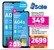 2 x Samsung Galaxy A04s Smartphone-On 1.2GB Red Top Up Core More Data