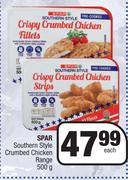 Spar Southern Style Crumbed Chicken Range-500g Each