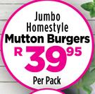 Jumbo Homestyle Mutton Burgers-Per Pack