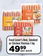 Food Lover's Red, Smoked Or Chicken Viennas-1Kg Per Pack
