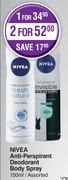 Nivea Anti Perspirant Deodorant Body Spray Assorted-150ml