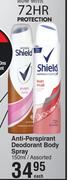 Shield Anti Perspirant Deodorant Body Spray Assorted-150ml Each