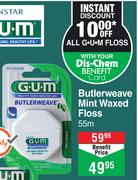 G.U.M Butlerweave Mint Waxed Floss-55m